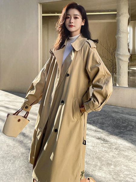 women's trench coats windbreaker spring and autumn korean fashion loose solid color wild double-breasted long-sleeved feminine coat m07, Tan;black
women's trench coats windbreaker spring and autumn korean fashion loose solid color wild double-breasted long-sleeved feminine coat m07, Tan;black