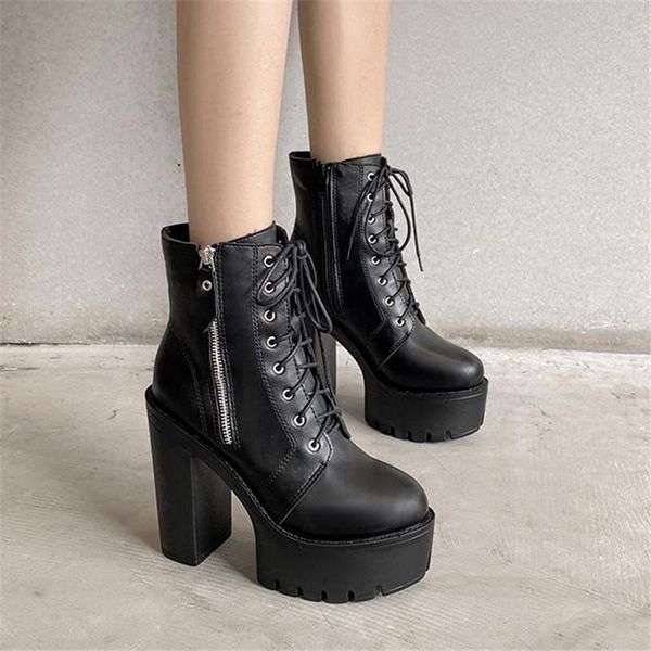 boots pxelena punk style women motorcycle biker party nightclub gothic ankle winter zipper block chunky high heel platform shoes, Black
boots pxelena punk style women motorcycle biker party nightclub gothic ankle winter zipper block chunky high heel platform shoes, Black
