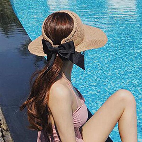women big brim sun hat handmade knitted hollow multifunctional breathable cool ladies bow knot empty beach cap outdoor hats, Black;white
women big brim sun hat handmade knitted hollow multifunctional breathable cool ladies bow knot empty beach cap outdoor hats, Black;white