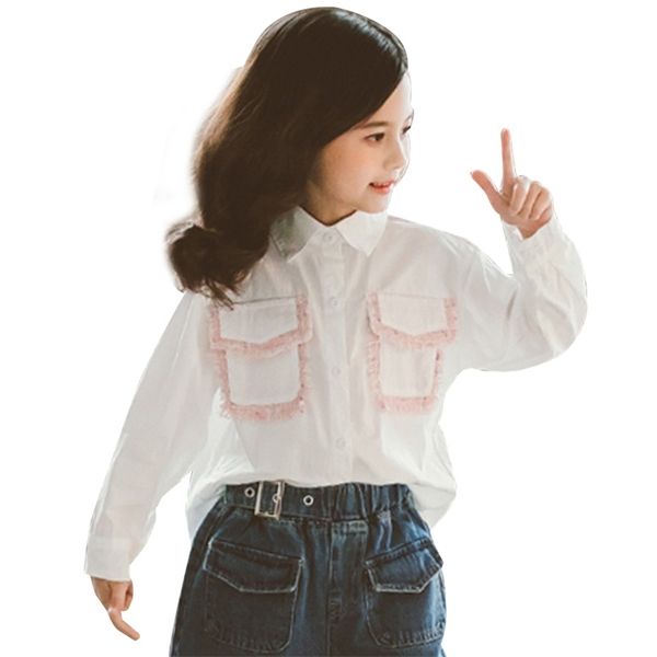 shirts for girls spring autumn school blouses casual children's blouse teenage clothes 210527, White;black
shirts for girls spring autumn school blouses casual children's blouse teenage clothes 210527, White;black