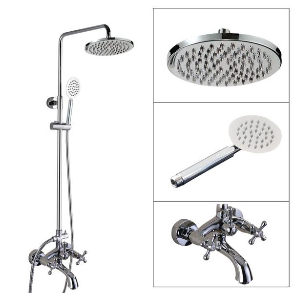wall mounted bathroom rain shower faucet set polished chrome brass handheld head two cross handles tub mixer tap acy357 sets
wall mounted bathroom rain shower faucet set polished chrome brass handheld head two cross handles tub mixer tap acy357 sets