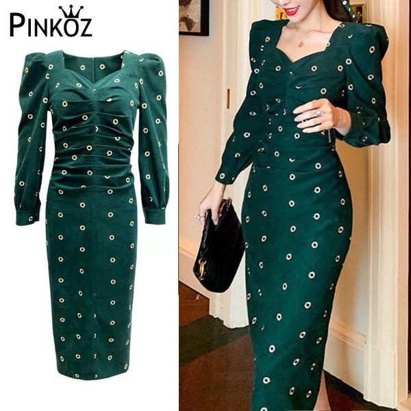 dark green midi bodycon dress for party vintage retro polka dot puff sleeve ruched long spring chic elegant robe 210421, Black;gray
dark green midi bodycon dress for party vintage retro polka dot puff sleeve ruched long spring chic elegant robe 210421, Black;gray