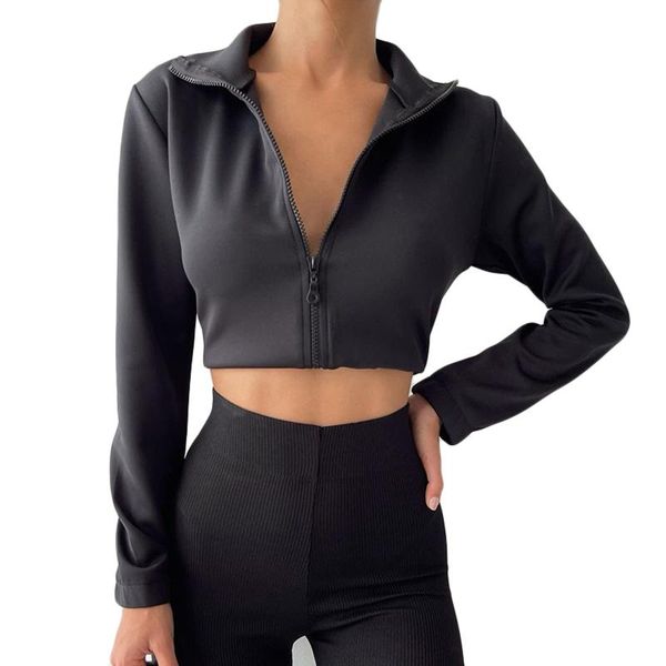 women's jackets jacket short cropped navel design long-sleeved lapel zipper closure solid color coat, Black;brown
women's jackets jacket short cropped navel design long-sleeved lapel zipper closure solid color coat, Black;brown