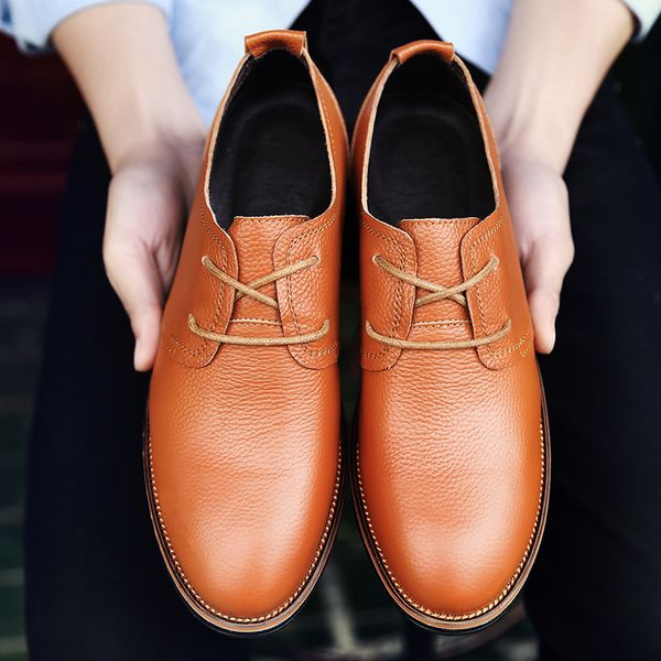 mens casual shoes spring and autumn leather business soft-soled round-headed british fashion shoes, Black
mens casual shoes spring and autumn leather business soft-soled round-headed british fashion shoes, Black
