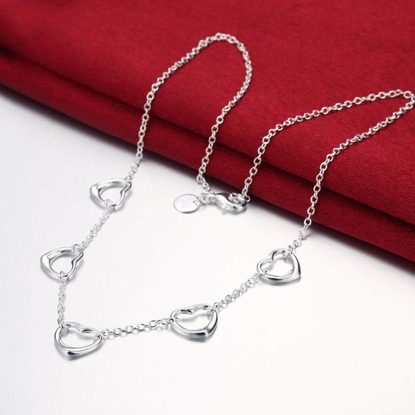 chains classic 925 sterling silver necklaces for women jewelry 18 inches romantic five heart chain lady party fashion christmas gifts
chains classic 925 sterling silver necklaces for women jewelry 18 inches romantic five heart chain lady party fashion christmas gifts