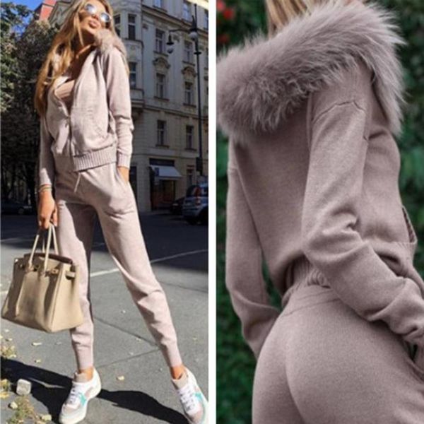 two piece dress spring 2021 women's two-piece winter knitted suit fashion leather fur collar hooded cardigan + trousers, White
two piece dress spring 2021 women's two-piece winter knitted suit fashion leather fur collar hooded cardigan + trousers, White