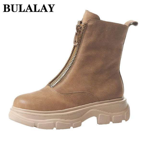 boots genuine leather platform flat ankle women shoes round toe zipper female short autumn winter apricot, Black
boots genuine leather platform flat ankle women shoes round toe zipper female short autumn winter apricot, Black