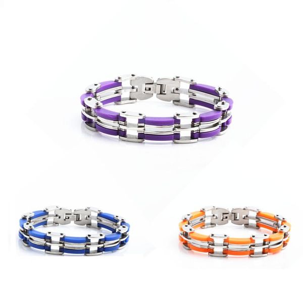 link, chain fashion stainless steel silicone bracelets biker bicycle motorcycle men jewelry accessories bracelet gifts for, Black
link, chain fashion stainless steel silicone bracelets biker bicycle motorcycle men jewelry accessories bracelet gifts for, Black