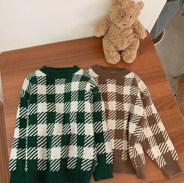 pullover 2021 girls boys knitted plaid sweater winter full sleeve fashion kids 1-7 years wd558, Blue
pullover 2021 girls boys knitted plaid sweater winter full sleeve fashion kids 1-7 years wd558, Blue