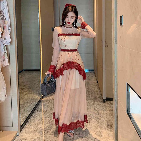female lace autumn embroidered neck-neck full sleeve maxi floral shreds elegant mesh party dress t1ki, Black;gray
female lace autumn embroidered neck-neck full sleeve maxi floral shreds elegant mesh party dress t1ki, Black;gray