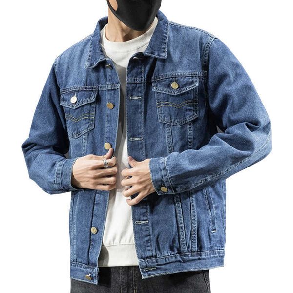men's blue denim jacket spring new fashion casual cotton slim classic retro jean coat streetwear clothes x0621, Black;brown
men's blue denim jacket spring new fashion casual cotton slim classic retro jean coat streetwear clothes x0621, Black;brown
