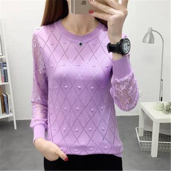 women's sweaters 2021 autumn winter white lace long sleeve women knitted pullovers lady work sweters elastic soft, White;black
women's sweaters 2021 autumn winter white lace long sleeve women knitted pullovers lady work sweters elastic soft, White;black