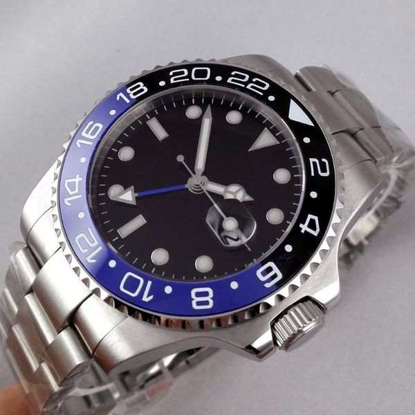 wristwatches 40mm black sterile dial gmt ceramic bezel sapphire glass date luminous case back automatic movement men's watch, Slivery;brown
wristwatches 40mm black sterile dial gmt ceramic bezel sapphire glass date luminous case back automatic movement men's watch, Slivery;brown