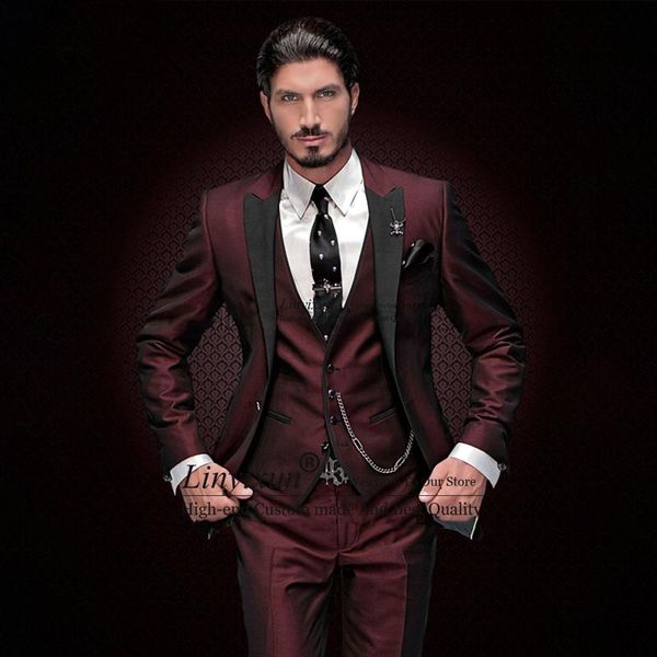 men's suits & blazers classic mens slim fit peaked lapl groom wedding tuxedo 3 pieces man blazer jacket vest pants costume homme, White;black
men's suits & blazers classic mens slim fit peaked lapl groom wedding tuxedo 3 pieces man blazer jacket vest pants costume homme, White;black