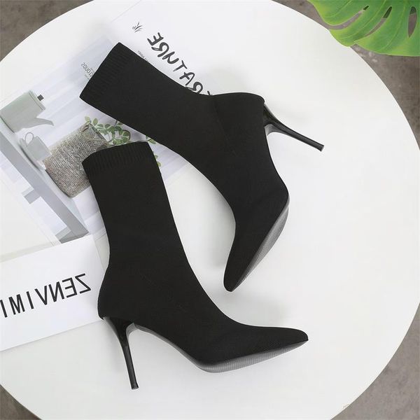 boots slim heel pointed high-heeled elastic knitted single 2021 european and american medium tube was thin large size women', Black
boots slim heel pointed high-heeled elastic knitted single 2021 european and american medium tube was thin large size women', Black