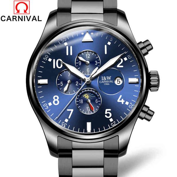 2017 brand luxury carnival men clocks fashion mechanical multifunctional 6-hands casual lighting, Slivery;brown
2017 brand luxury carnival men clocks fashion mechanical multifunctional 6-hands casual lighting, Slivery;brown