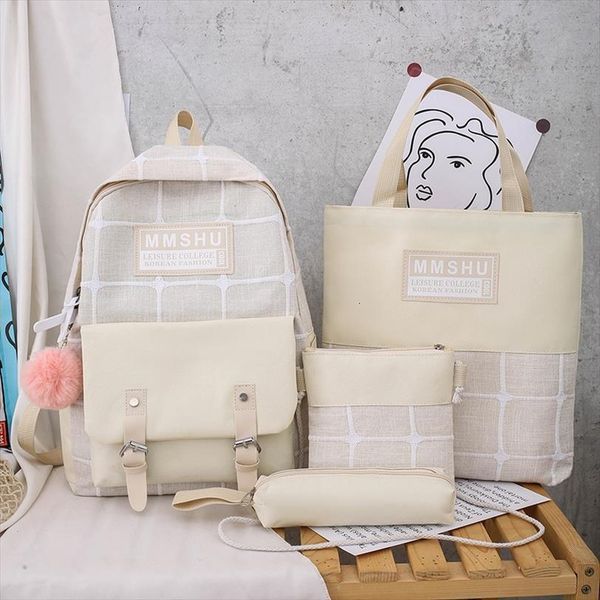 4pcs set canvas school bag for teenagers girls student women travel backpacks female book bags 
4pcs set canvas school bag for teenagers girls student women travel backpacks female book bags