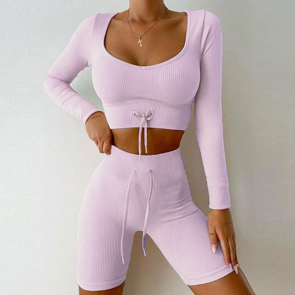 women's tracksuits women sportswear yoga sets 2pcs high waist shorts with drawstring female screw thread shirts running suits fitness g, Gray
women's tracksuits women sportswear yoga sets 2pcs high waist shorts with drawstring female screw thread shirts running suits fitness g, Gray