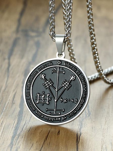 pendant necklaces mens punk fourth pentacle of jupiter key solomon seals necklace with 24" stainless steel chain, Silver
pendant necklaces mens punk fourth pentacle of jupiter key solomon seals necklace with 24" stainless steel chain, Silver