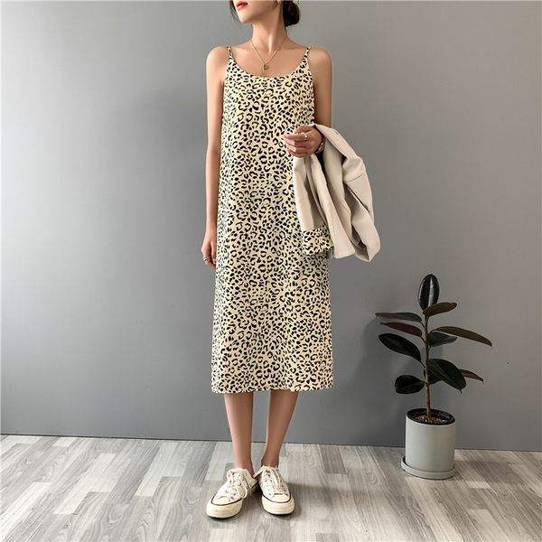 casual dresses 2021 fashion women summer leopard print long vestidos sleeveless elegant hcmf, Black;gray
casual dresses 2021 fashion women summer leopard print long vestidos sleeveless elegant hcmf, Black;gray