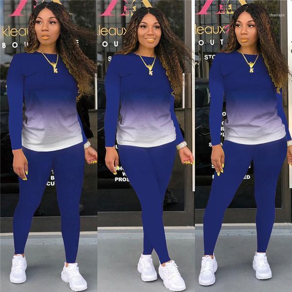 casual female outfits long sleeves color gradient + elastic high waist pants 2pcs homewear suits femme loungewear sets1, Gray
casual female outfits long sleeves color gradient + elastic high waist pants 2pcs homewear suits femme loungewear sets1, Gray