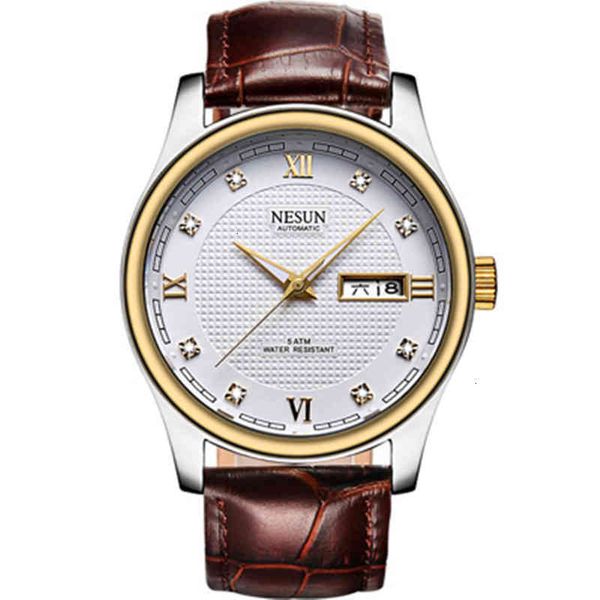 men new brand nesun clock business waterproof lightproof leather fashion random automatic mechanical watchers2021, Slivery;brown
men new brand nesun clock business waterproof lightproof leather fashion random automatic mechanical watchers2021, Slivery;brown