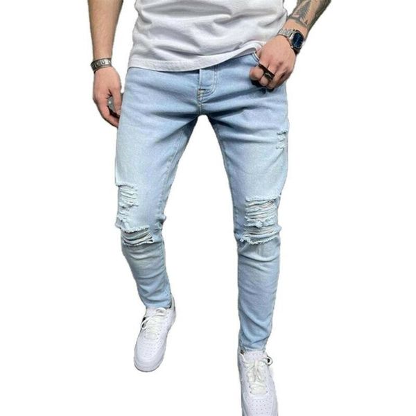 men's jeans ripped trousers destroyed denim casual long pants slim fit straight fashion zipper hole pockets male softener, Blue
men's jeans ripped trousers destroyed denim casual long pants slim fit straight fashion zipper hole pockets male softener, Blue