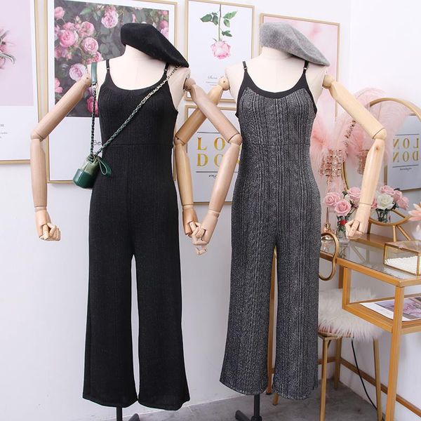women's jumpsuits & rompers fashion wild v-neck bright silk waist was thin sling wide leg pants casual nine points, Black;white
women's jumpsuits & rompers fashion wild v-neck bright silk waist was thin sling wide leg pants casual nine points, Black;white
