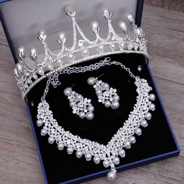jewelry set bridal necklace three piece pearl necklace crown princess headdress hair ornament, Slivery;golden
jewelry set bridal necklace three piece pearl necklace crown princess headdress hair ornament, Slivery;golden