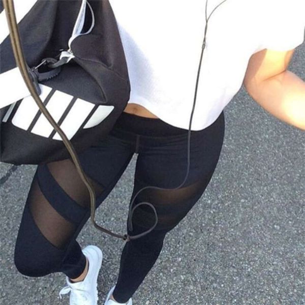 fitness yoga pants two section mesh stitching leggings high waist running dance training pants, Gray
fitness yoga pants two section mesh stitching leggings high waist running dance training pants, Gray