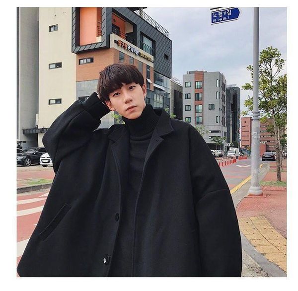 men's wool & blends autumn winter woolen coat jacket suit-collar button youth students loose thick cotton mid-long windbreaker trench, Black
men's wool & blends autumn winter woolen coat jacket suit-collar button youth students loose thick cotton mid-long windbreaker trench, Black