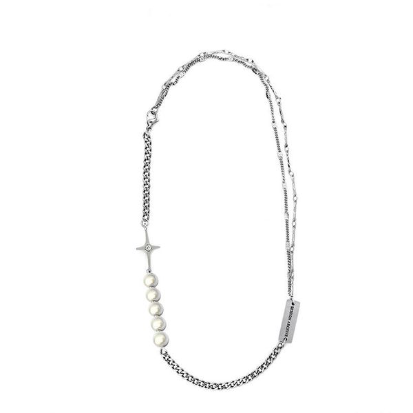 light luxury niche reflective pearl necklace men women original tide brand cross square stitching net red clavicle, Silver
light luxury niche reflective pearl necklace men women original tide brand cross square stitching net red clavicle, Silver