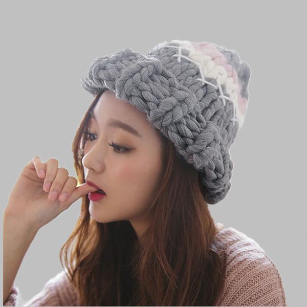 wide brim hats women's knitted cap winter handmade twist thick warm coarse lines hat gift fast delivery n9ht, Blue;gray
wide brim hats women's knitted cap winter handmade twist thick warm coarse lines hat gift fast delivery n9ht, Blue;gray