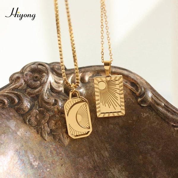 chains hiyong stainless steel square pendant necklace embossing radiation sun moon neckalce gold plated necklaces vintage jewelry gift, Silver
chains hiyong stainless steel square pendant necklace embossing radiation sun moon neckalce gold plated necklaces vintage jewelry gift, Silver