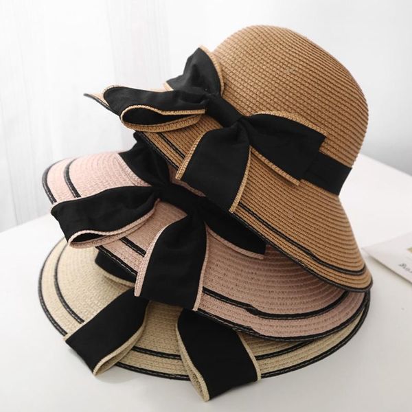 wide brim hats 2021 simple summer parent-child beach hat female casual panama lady women flat bowknot straw cap girls sun, Blue;gray
wide brim hats 2021 simple summer parent-child beach hat female casual panama lady women flat bowknot straw cap girls sun, Blue;gray