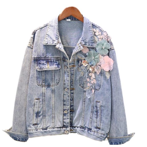 women's jackets 2021 spring autumn clothing fashion loose three-dimensional flowers embroidery denim jacket women long-sleeved, Black;brown
women's jackets 2021 spring autumn clothing fashion loose three-dimensional flowers embroidery denim jacket women long-sleeved, Black;brown