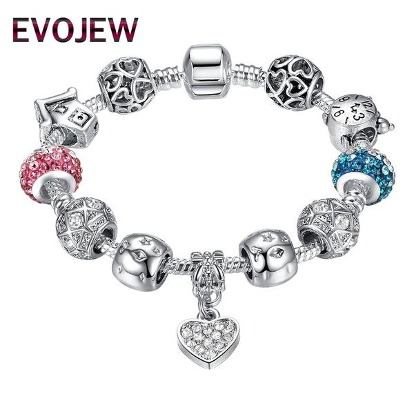 charm bracelets evojew romantic jewelry multi-color silver charms bracelet & bangles with heart beads for women, Golden;silver
charm bracelets evojew romantic jewelry multi-color silver charms bracelet & bangles with heart beads for women, Golden;silver