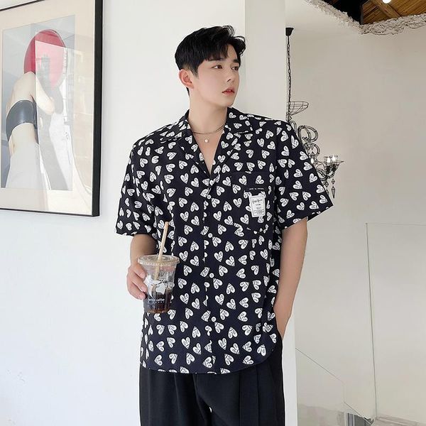 men's casual shirts 2021 summer net celebrity short sleeve loose shirt man korean streetwear vintage print, White;black
men's casual shirts 2021 summer net celebrity short sleeve loose shirt man korean streetwear vintage print, White;black