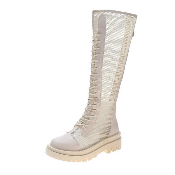 spring and summer thin boot women's thick-soled hollow sandal breathable mesh british style tall women boots, Black
spring and summer thin boot women's thick-soled hollow sandal breathable mesh british style tall women boots, Black