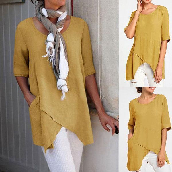 women's t-shirt 2021 summer round neck solid color irregular stitching short sleeve loose jacket, White
women's t-shirt 2021 summer round neck solid color irregular stitching short sleeve loose jacket, White