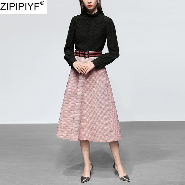 two piece dress 2021 spring women skirt suit 2 set long sleeve o neck & mid-calf plaid a-line, White
two piece dress 2021 spring women skirt suit 2 set long sleeve o neck & mid-calf plaid a-line, White