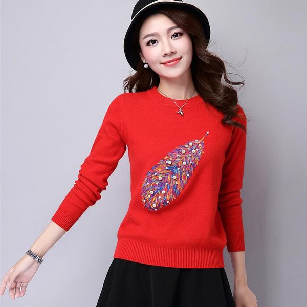 women's sweaters 2021 autumn women fashion long sleeve feather appliques pullovers slim casual coats, White;black
women's sweaters 2021 autumn women fashion long sleeve feather appliques pullovers slim casual coats, White;black