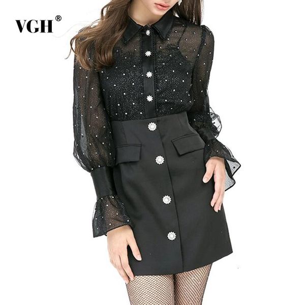 casual dresses vgh black dress for women lapel flare long sleeve high waist dot hit color sequined mini bodycon female 2021 autumn tide, Black;gray
casual dresses vgh black dress for women lapel flare long sleeve high waist dot hit color sequined mini bodycon female 2021 autumn tide, Black;gray