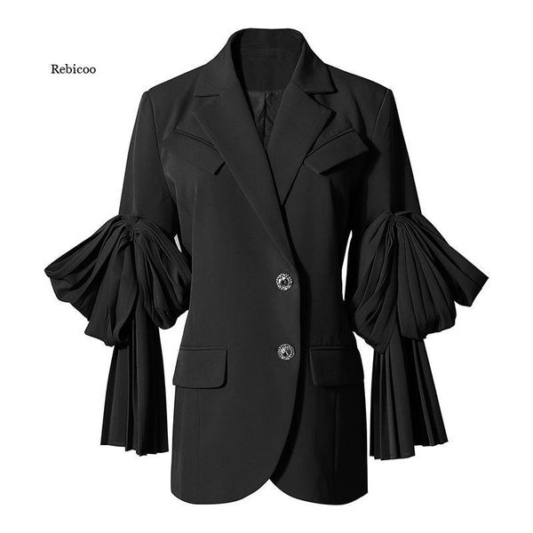 women's suits & blazers women jacket notched collar long sleeve solid suit coat korean loose waist versatile female spring summer, White;black
women's suits & blazers women jacket notched collar long sleeve solid suit coat korean loose waist versatile female spring summer, White;black