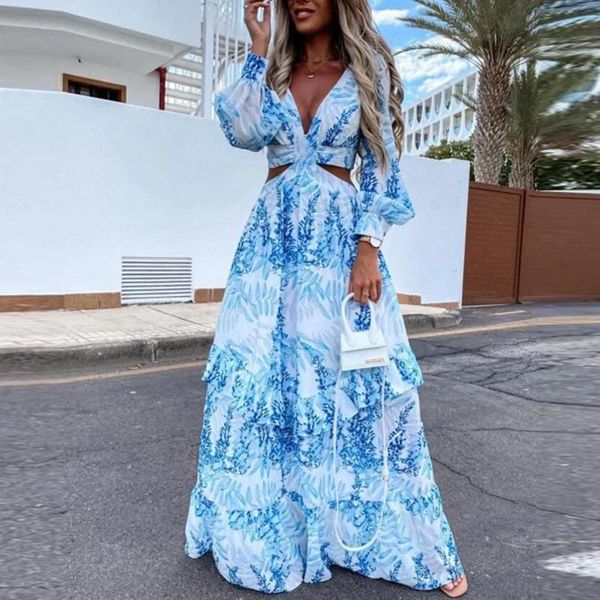 casual dresses women deep v-neck hollow out party dress ladies elegant tie-dye ruffle maxi fashion long sleeve loose, Black;gray
casual dresses women deep v-neck hollow out party dress ladies elegant tie-dye ruffle maxi fashion long sleeve loose, Black;gray
