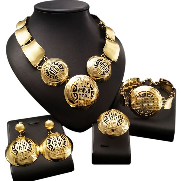 yulaili factory customized gold filled fashion necklace set engagement costume round design ladies big jewelry sets, Black
yulaili factory customized gold filled fashion necklace set engagement costume round design ladies big jewelry sets, Black