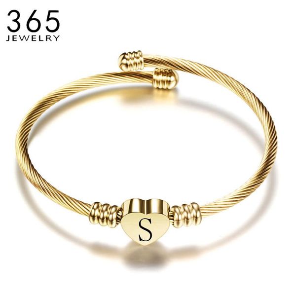 bangle fashion gold color stainless steel heart bracelet with letter initial alphabet charms bracelets for women girls gifts, Black
bangle fashion gold color stainless steel heart bracelet with letter initial alphabet charms bracelets for women girls gifts, Black