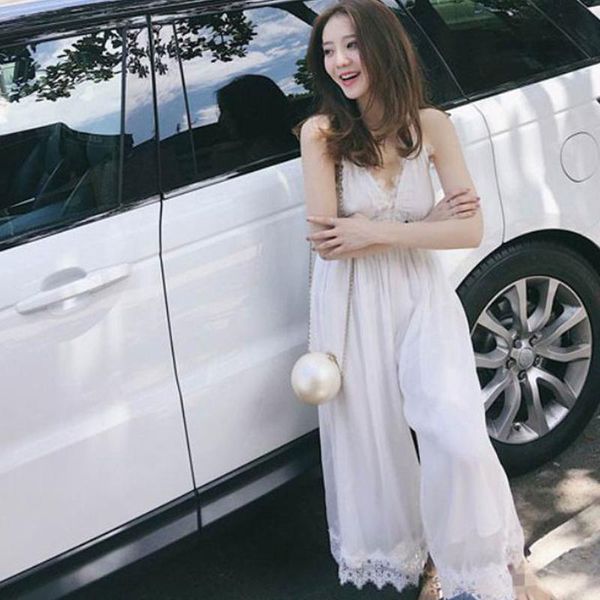 women's jumpsuits & rompers women solid white spaghetti strap v neck lace patchwork hollow out sleeveless 2021 spring summer fashion be, Black;white
women's jumpsuits & rompers women solid white spaghetti strap v neck lace patchwork hollow out sleeveless 2021 spring summer fashion be, Black;white