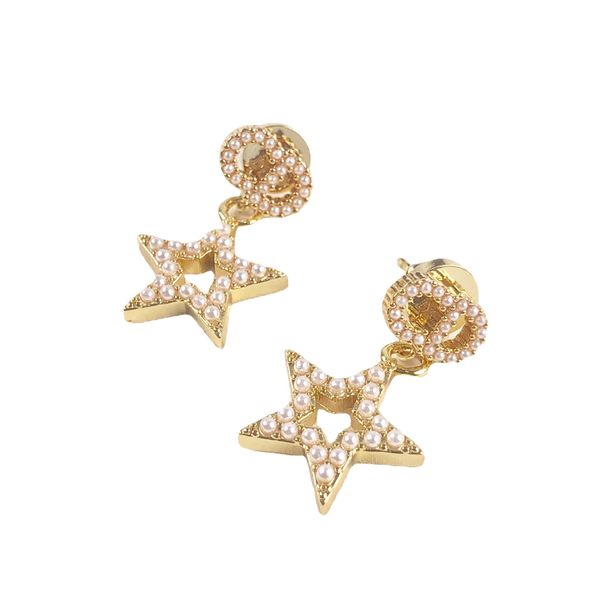 2021 new designer pearl letter five pointed star earrings s925 silver pin, Golden
2021 new designer pearl letter five pointed star earrings s925 silver pin, Golden