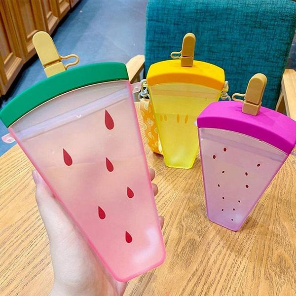 mugs 320ml plastic water bottles 4 colors cute watermelon ice cream bottle with straw anti-fall portable popsicle
mugs 320ml plastic water bottles 4 colors cute watermelon ice cream bottle with straw anti-fall portable popsicle